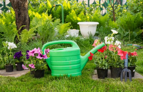 Cleared garden debris and green waste prepared for removal in Brunswick Park